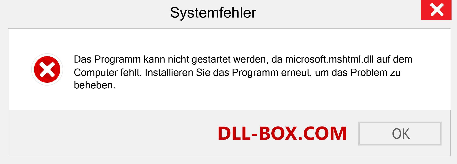 microsoft.mshtml.dll-Datei fehlt?. Download für Windows 7, 8, 10 - Fix microsoft.mshtml dll Missing Error unter Windows, Fotos, Bildern