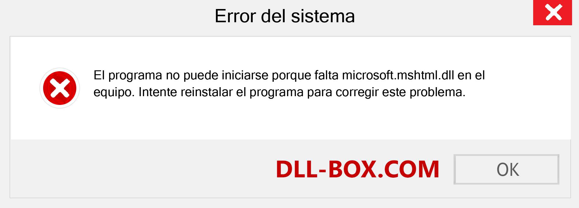 ¿Falta el archivo microsoft.mshtml.dll ?. Descargar para Windows 7, 8, 10 - Corregir microsoft.mshtml dll Missing Error en Windows, fotos, imágenes