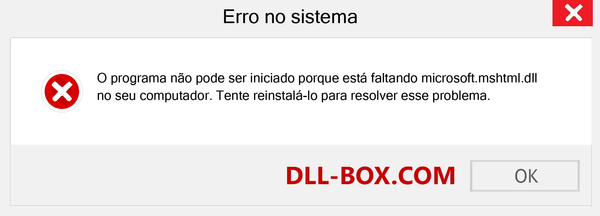 Arquivo microsoft.mshtml.dll ausente ?. Download para Windows 7, 8, 10 - Correção de erro ausente microsoft.mshtml dll no Windows, fotos, imagens